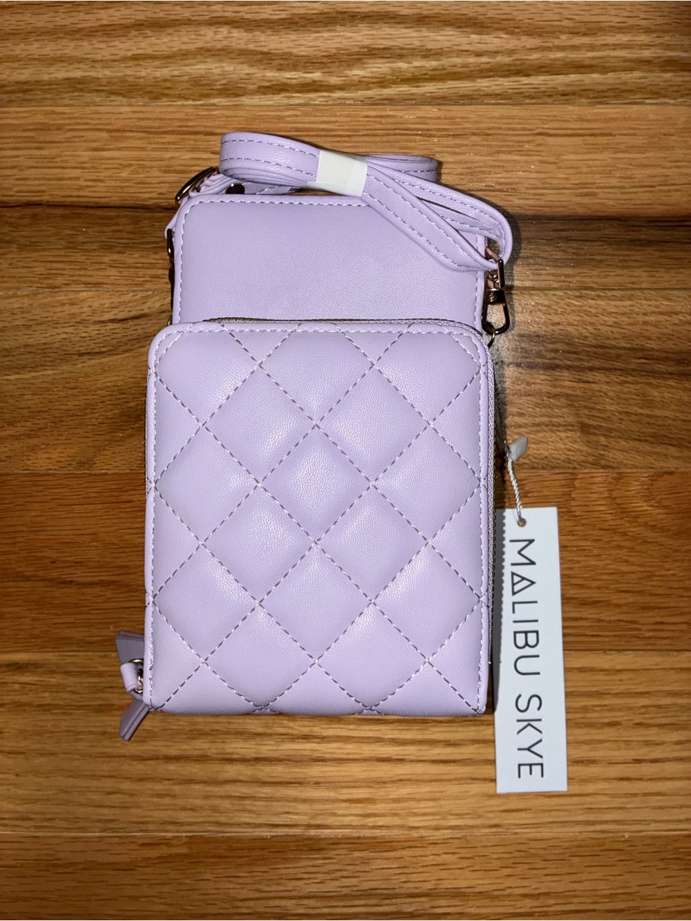 Malibu Lavender Quilted Crossbody Wallet Bag
